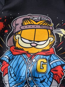 GARFIELD | SHEIN Baby Boy Cartoon Pattern Short Sleeve T-Shirt And Shorts Casual Daily Outfit - Black - View 5