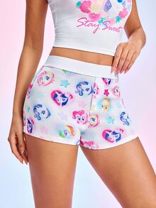 My Little Pony X SHEIN 女款卡通圖案低腰內褲 - 白色 - 查看 4