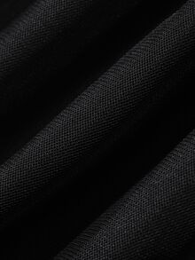 FRIFUL Women's Solid Color Round Neck Long Sleeve Mesh Patchwork Casual T-Shirt - Black - View 3