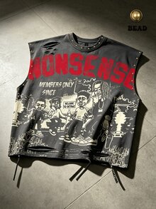 ROMWE MEN 男士字母印花鉚釘裝飾休閒百搭日常穿搭上衣 - 灰色 - 查看 1