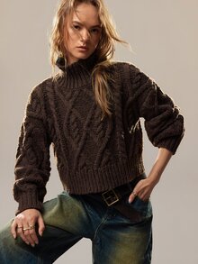 SoleilVie Women's Solid Color Casual Versatile Daily Wear Long Sleeve Sweater - Coffee Brown - View 6