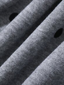 FRIFUL Women's Polka Dot Asymmetrical Shoulder Casual Everyday Long Sleeve Sweatshirt - Grey - View 5