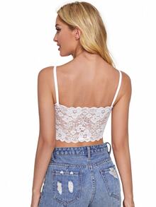 SHEIN 花邊蕾絲文胸 - 白色 - 查看 5