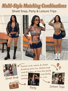 StreetHx Women's Halter Tie-Up Eyelet Buckle Design Top And Shorts Sexy Casual Denim Set - Blue - View 11
