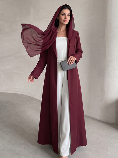 Yasmyna Spring Summer Autumn Elegant Blazer Collar Single-Breasted Long Coat, Sheer Cape Fashionable Women's Robe