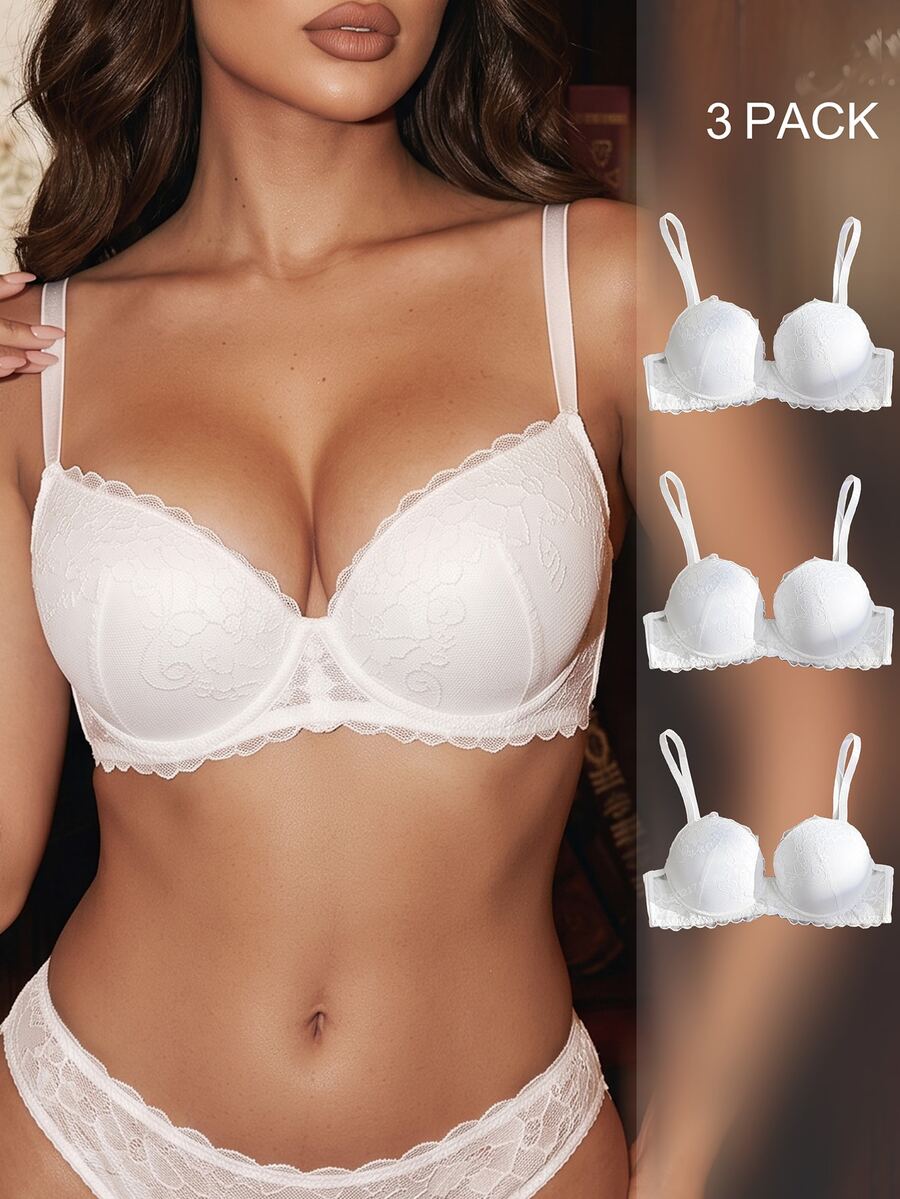 Divavoom Women's Underwire Bra 3-Pack - White - View 1