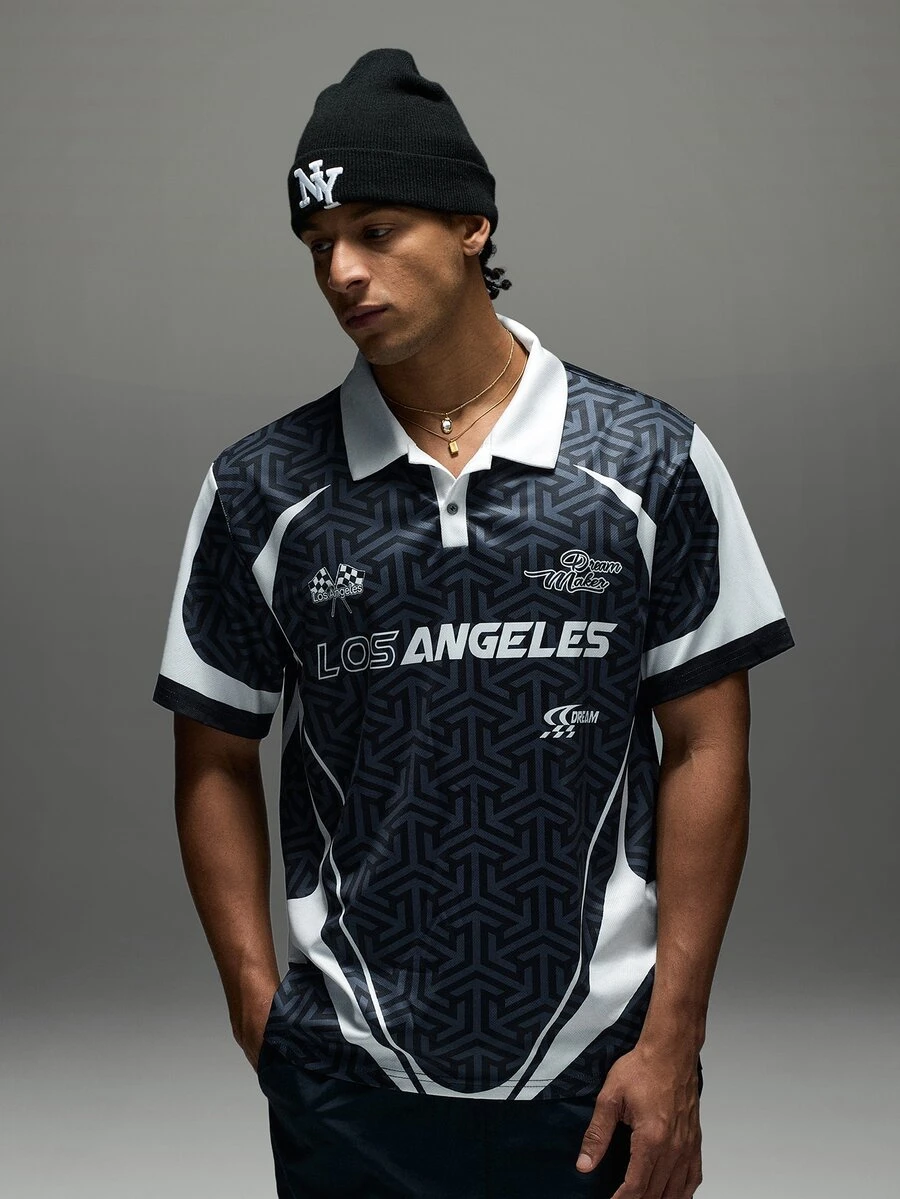 Sport MetroGents Men's Contrast Color Print Short Sleeve Sports Polo Shirt - Multicolor - View 1