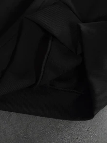 STYNVO Men's Cross Embroidery Long Sleeve Pocket Casual Hoodie - Black - View 7