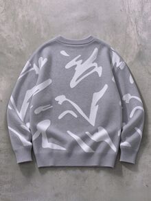 Claim Dot Men's Colorblock Crew Neck Long Sleeve Casual Versatile Sweater - Grey - View 7