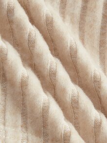 Sweetina Chaqueta corta rosa con hombros descubiertos y ribete de peluche para otoño/invierno - Beis - Ver 6
