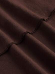 ROMWE Hippie Sun Totem Embroidered Spaghetti Strap Layered Hem Short Dress For Women - Brown - View 4