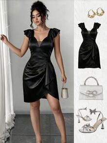 Plus Size Dresses - Black - View 6