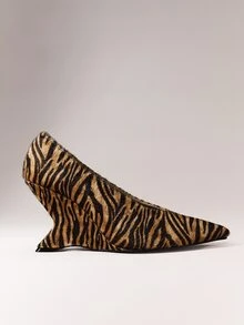Hauture Tacones altos elegantes de moda para mujer con punta puntiaguda y estampado de tigre para ir al trabajo - Patrón de tigre - Ver 3