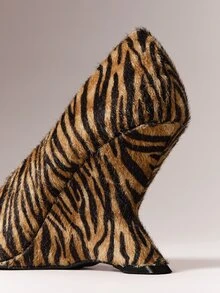 Hauture Tacones altos elegantes de moda para mujer con punta puntiaguda y estampado de tigre para ir al trabajo - Patrón de tigre - Ver 6