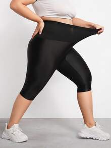 SHEIN CURVE+ 加大码高腰塑身衣 Carpi 紧身裤全身塑身提臀收腹束腰大腿塑身 - 黑色 - 查看 5