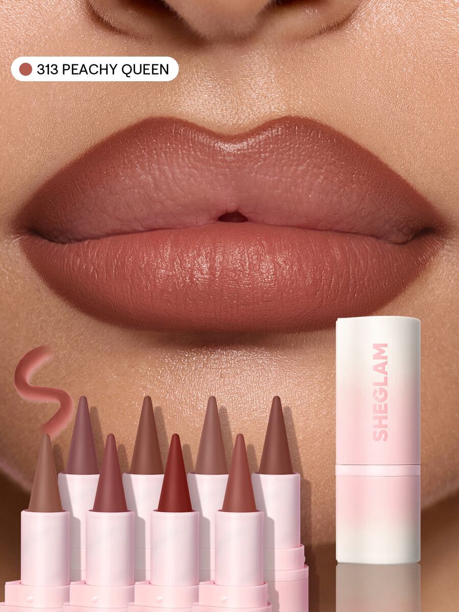 SHEGLAM Define & Fill Triangle 唇線筆-313 Peachy Queen 品牌美妝化妝品 適合女士與女孩 - 313 Peachy Queen - 查看 1