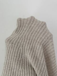 Elenzga Women's Colorblock Casual Party Knit Dress - Apricot - View 7