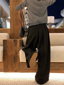 DAZY Celana Panjang Wanita Longgar Gaya Korea Kasual Streetwear - Hitam - View 2