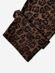Linhara CURVE Plus Size Women's Woven Leopard-Print Button-Down Fall Jacket - Brown - View 6