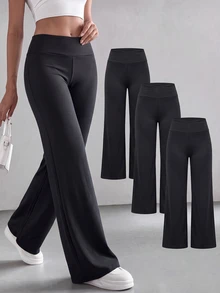 SHEIN Kids 3PCS Tween Girls Pants - Black - View 11