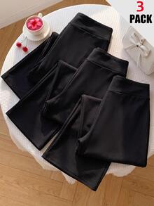 SHEIN Kids 3PCS Tween Girls Pants - Black - View 10