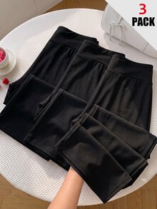 SHEIN Kids 3PCS Tween Girls Pants - Black - View 5