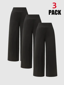 SHEIN Kids 3PCS Tween Girls Pants - Black - View 2