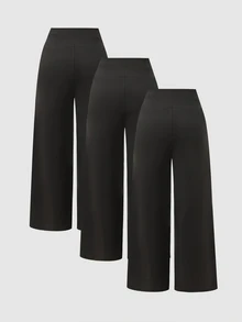 SHEIN Kids 3PCS Tween Girls Pants - Black - View 9
