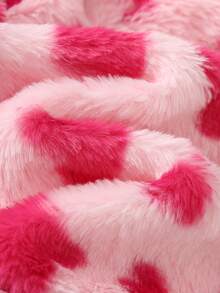 Cozy Pixies Baby Girls Cute Autumn/Winter Heart Pattern Faux Rabbit Fur Plush Long Sleeve Hooded Jacket And Pants 2 Pieces Set - Pink - View 9