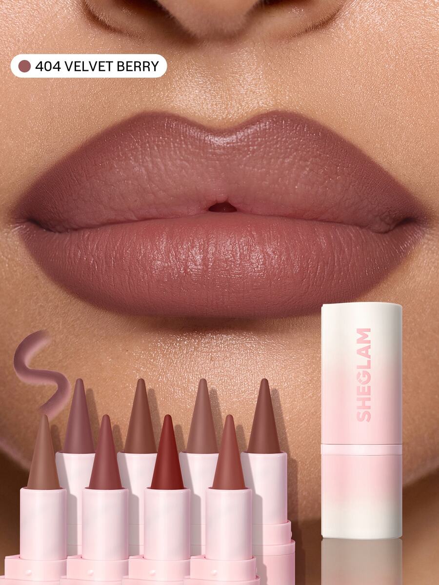 SHEGLAM Define & Fill Triangle 唇線筆-404 Velvet Berry 品牌美妝化妝品 適合女士與女孩 - 404 Velvet Berry - 查看 1