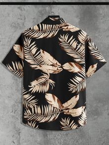 GETOML Men Tropical Print Shirt Without Tee Summer Palm Tree Hawaiian Beach Holiday Vacation Father's Day Gifts Black - Multicolor - View 3