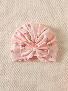 SHEIN 2件組新生女嬰連身褲 小碎花羅紋針織長袖蕾絲荷葉邊飾 秋冬必備附髮帶 粉色可愛 - 淺粉色 - 查看 11