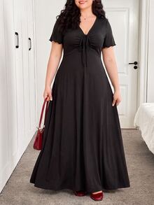 SHEIN CURVE+ เดรสพลัสไซส์ - สีดำ - ดู 8