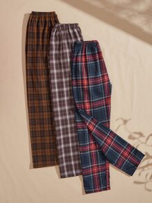 Lullawish Women's Elastic Waist Plaid Pajama Pants, Single Bottom - Multicolor - View 4