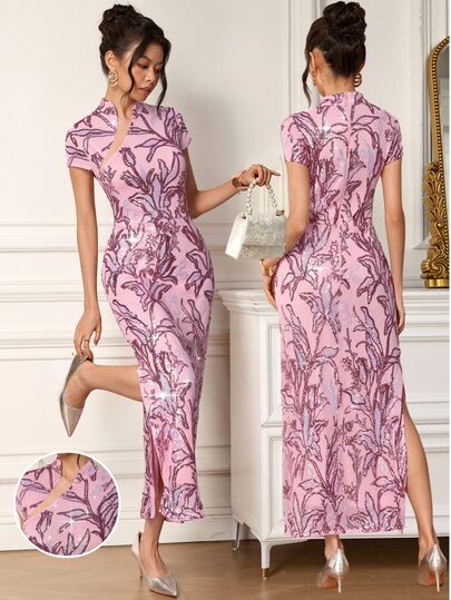 EastFlair Women's Floral Print Casual Party Long Dress