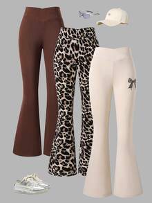 SHEIN 3PCS Tween Girls Pants - Multicolor - View 7