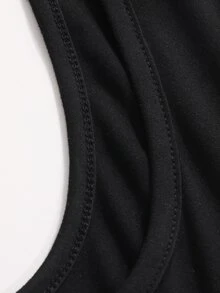 Joudiya Women Solid Color Short Cropped T-Shirt With Round Neckline, Slim Fit For Summer - Black - View 6