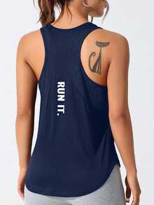 CourtClass CourtClass Top deportivo de tirantes con estampado de letras para mujer, ideal para el verano - Multicolor - Ver 6