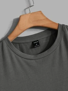 GETOML Men's Solid Color Knitted Short Sleeve T-Shirt (3pcs/Pack), Summer, Vacation, Father's Day Gifts, Football - Dark Grey - View 9