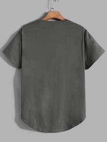 GETOML Men's Solid Color Knitted Short Sleeve T-Shirt (3pcs/Pack), Summer, Vacation, Father's Day Gifts, Football - Dark Grey - View 7