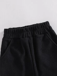 女童長褲 2026 秋冬新款 時尚打底褲 百搭喇叭褲 適合年輕女孩 - 黑色 - 查看 6