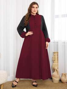 Al Najma Plus Size Women Solid Color Simple Arabian Style Dress, Casual Abaya Arabian Dresses, For Casual Daily - Multicolor - View 6