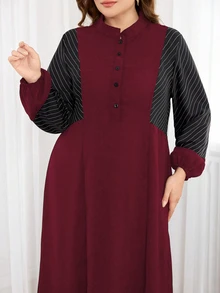 Al Najma Plus Size Women Solid Color Simple Arabian Style Dress, Casual Abaya Arabian Dresses, For Casual Daily - Multicolor - View 5