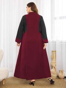 Al Najma Plus Size Women Solid Color Simple Arabian Style Dress, Casual Abaya Arabian Dresses, For Casual Daily - Multicolor - View 2