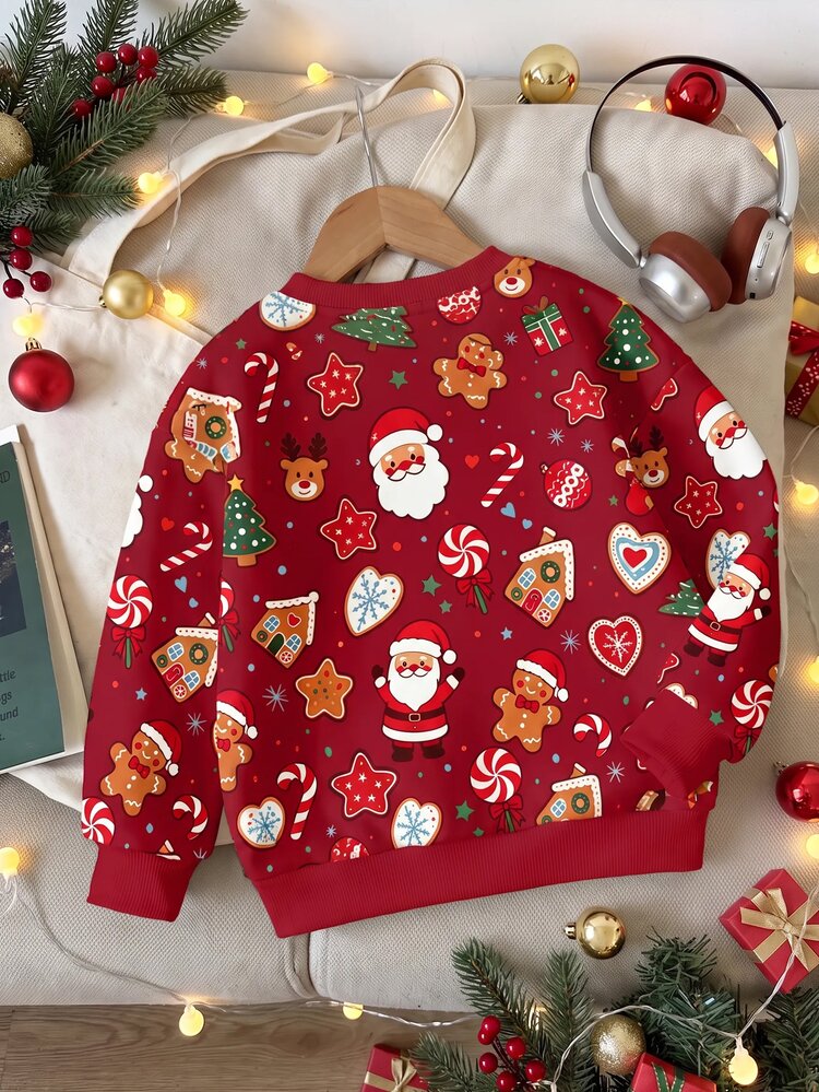 Young Girl Minimalist Versatile Long Sleeve Crew Neck Sweatshirt For Daily Wear - Multicolor - View 2