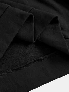 SHEIN Teen Girls Casual Minimalist Elegant Long Sleeve Autumn Sweatshirt Suitable For All Seasons Thicken - Black - View 7