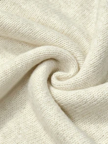 Cévolie Women's Solid Color Contrast Lace Side Waist Knot Knit Cardigan - Beige - View 8