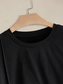EASEVO Kaos Pria Ukuran Besar Rajut Longgar Motif Argyle Telinga Gandum Lengan Panjang Kerah Bulat Cocok untuk Pesta Halloween Musim Dingin Musim Gugur - Hitam - View 3