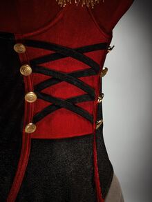 SHEIN ICON Plus Size Sexy Y2K Circus Ringmaster Sexy Bodysuit, Velvet Halloween Cosplay Bodysuit - Multicolor - View 3