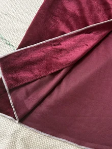 SHEIN Tween Girls Kids Simple Comfortable Soft Velvet Fabric Pocket Long Sleeve Pants 2 Pieces Set Loungewear Autumn/Winter/All Season Halloween/Christmas - Burgundy - View 5